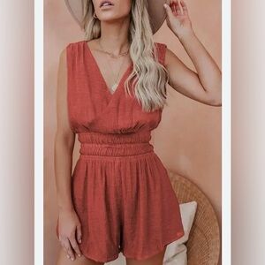 Red Summer Festival Vacation Flirty and Cute Romper